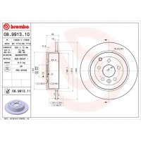 Диск гальмівний BREMBO 08.9913.11