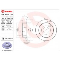 Диск гальмівний BREMBO 08.A114.20