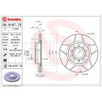 Диск гальмівний BREMBO 09.9167.75