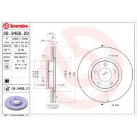 Диск гальмівний BREMBO 09.9468.21