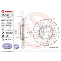 Диск гальмівний Xtra BREMBO 09.A758.1X