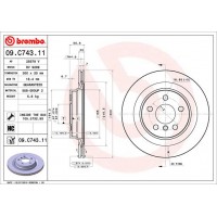 Диск гальмівний BREMBO 09.C743.11