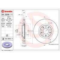 Диск гальмівний BREMBO 09.D209.11