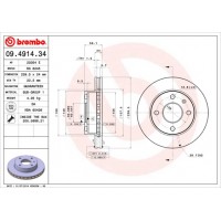 Диск гальмівний BREMBO 09.4914.34