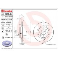 Диск гальмівний BREMBO 09.5802.24