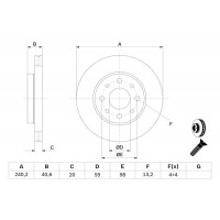 Диск гальмівний BOSCH 0986479121