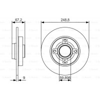 Гальмівний диск BOSCH 0986479S42