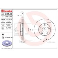 Диск гальмівний BREMBO 09.9185.10