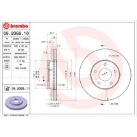 Диск гальмівний BREMBO 09.9368.11