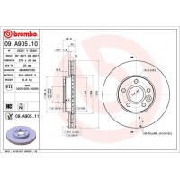 Диск гальмівний BREMBO 09.A905.10