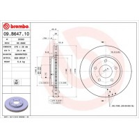 Диск гальмівний BREMBO 09.B647.10