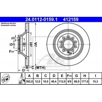 Диск гальмівний ATE 24.0112-0159.1