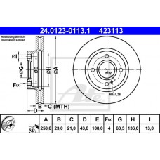 Гальмівний диск ATE 24.0123-0113.1