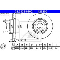 Гальмівний диск ATE 24.0125-0200.1