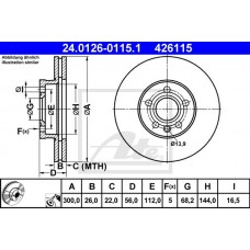 Гальмівний диск ATE 24.0126-0115.1
