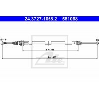 Трос гальма ATE 24.3727-1068.2