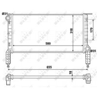 Радіатор охолодження двигуна NRF 53788