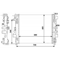 Радіатор охолодження двигуна NRF 53801