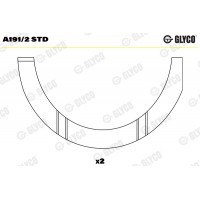 Півкільця наполегливі, комплект GLYCO A191/2 STD