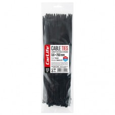Хомути пластикові Carlife чорні 3,6x250 100шт CARLIFE BL3.6x250