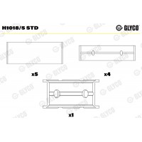 Комплект вкладишів двигуна GLYCO H1018/5 STD