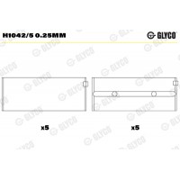 Комплект вкладишів двигуна GLYCO H1042/5 0.25MM