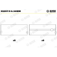 Комплект вкладишів двигуна GLYCO H1057/5 0.30MM