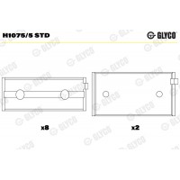 Комплект вкладишів двигуна GLYCO H1075/5 STD