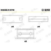 Комплект вкладишів двигуна GLYCO H1086/5 STD