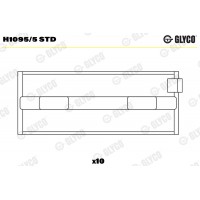 Комплект вкладишів двигуна GLYCO H1095/5 STD