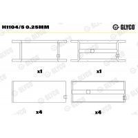 Комплект вкладишів двигуна GLYCO H1104/5 0.25MM