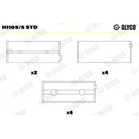 Комплект вкладишів двигуна GLYCO H1105/5 STD