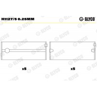 Комплект вкладишів двигуна GLYCO H1127/5 0.25MM