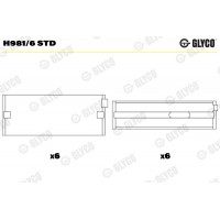 Комплект вкладишів двигуна GLYCO H981/6 STD