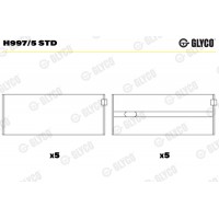 Комплект вкладишів двигуна GLYCO H997/5 STD