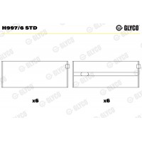 Комплект вкладишів двигуна GLYCO H997/6 STD