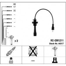 44317 Комплект ізольованих проводів для свічок запалення RC-EM1211 NGK 44317