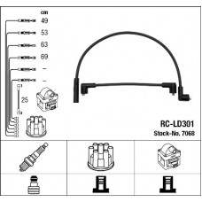 7068 Комплект ізольованих проводів для свічок запалення RC-LD301 NGK 7068
