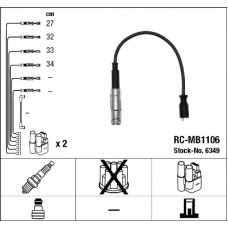 6349 Комплект ізольованих проводів для свічок запалення RC-MB1106 NGK 6349
