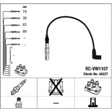 44227 Комплект ізольованих проводів для свічок запалення RC-VW1107 NGK 44227