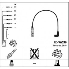7015 Комплект ізольованих проводів для свічок запалення RC-VW249 NGK 7015