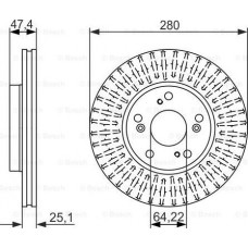 BOSCH 0986479625 - BOSCH HONDA диск гальмівний передн. Accord 2.0-2.4 03-