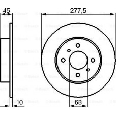 BOSCH 0986479105 - BOSCH диск гальмівний задній 277.510 NISSAN Primera -01.