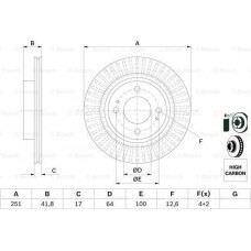 BOSCH 0986479F14 - BOSCH диск гальм. передн. MITSUBISHI SPACE STAR 12-