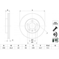 BOSCH 0986479F32 - BOSCH диск гальм передн. VW Polo 17-