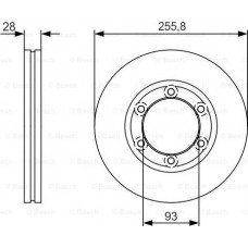 BOSCH 0986479R37 - BOSCH диск гальм.передн. MAZDA E Van 97-