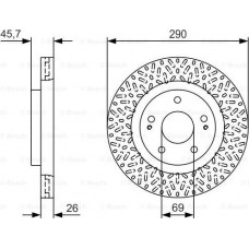 BOSCH 0986479U80 - BOSCH  MITSUBISHI гальмівний диск передн.Grandis 04- 29026