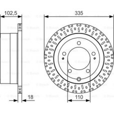 BOSCH 0986479U32 - BOSCH TOYOTA гальмівний диск задн.Land Cruiser 100.Lexus 98-