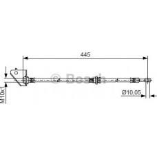 BOSCH 1987481498 - BOSCH HYUNDAI шланг гальм. передн. прав. Tucson 2.0 -10. KIA Sportage 2.0 04-