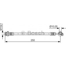 BOSCH 1987481435 - BOSCH NISSAN гальмівний шланг задн. прав. QASHQAI. QASHQAI 2